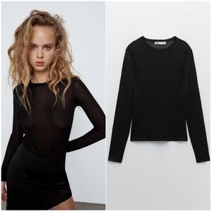 NWT ZARA | Metallic Thread Knit Top